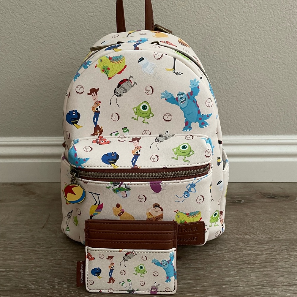 Loungefly Pixar Backpack and Cardholder Set